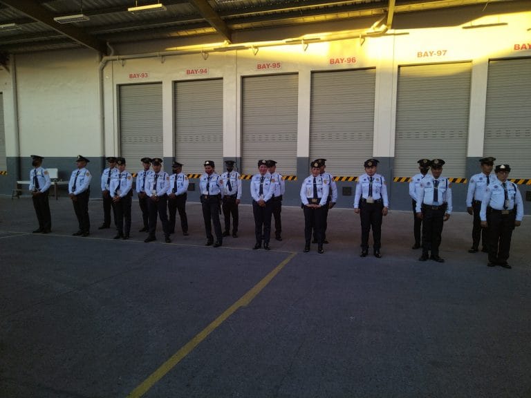 Airborne officers standing in formation