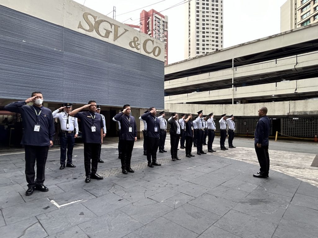 Airborne team members taking part in formation training